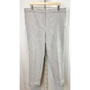 ANN TAYLOR High Waist Ankle Pants Flat Front Zip Fly Cuffed Light Gray Size 16